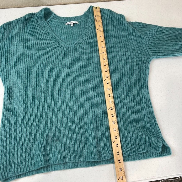 Rebecca Minkoff‎ Women's V-Neck Pullover Sweater Long Sleeve Blue Small Chunky - Picture 10 of 11